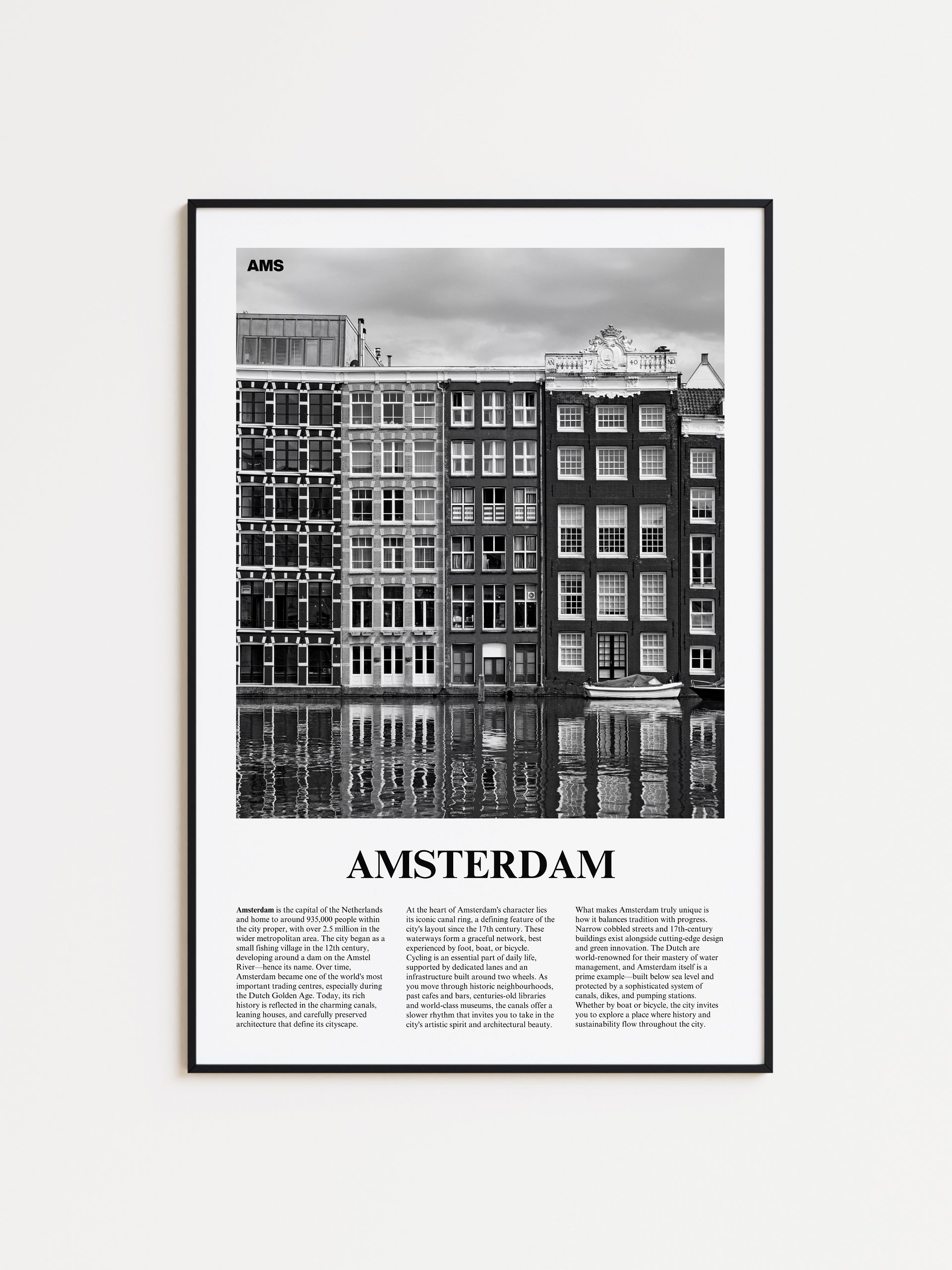 Amsterdam 01 Newspaper Poster | Framed product image (1)