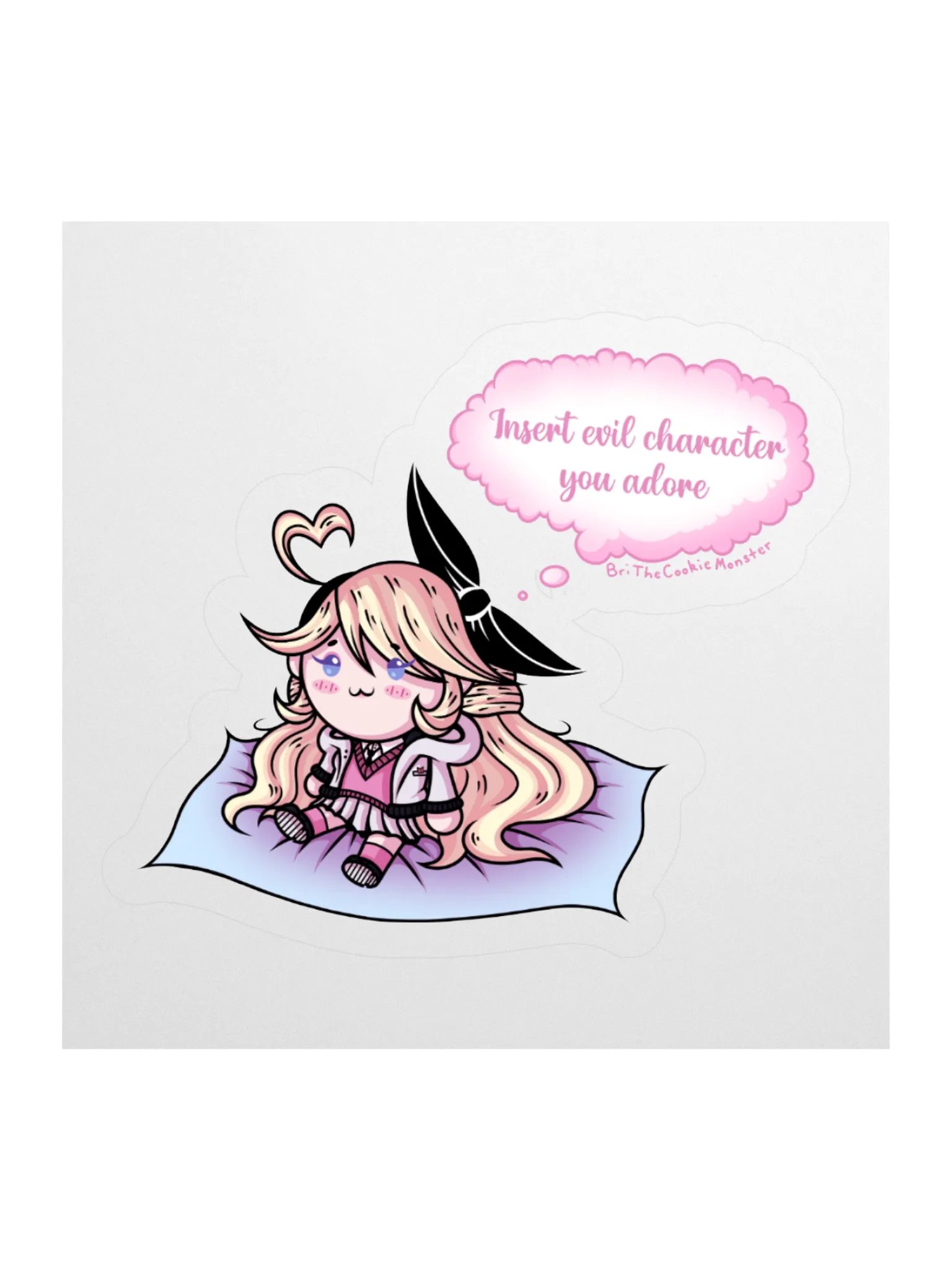 “Thinking About Fav Evil Characters” Weeby Sticker product image (1)