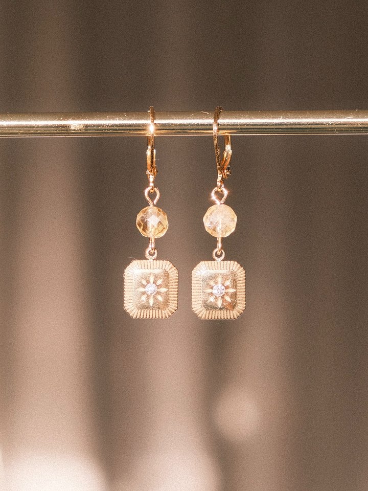 Rays of prosperity - Citrine earrings product image (1)