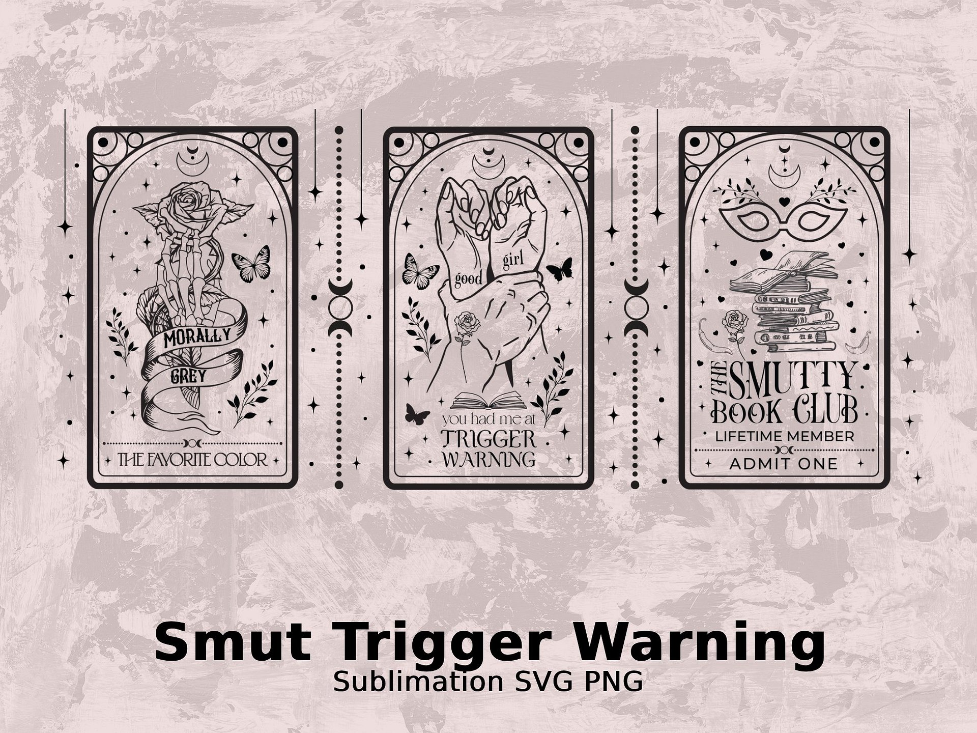 Smutty Witchy Dark Romance Tarot Celestial 16oz Glass Can Seamless Full Wrap SVG PNG, Beer Glass Sublimation Design, Digital Download product image (6)