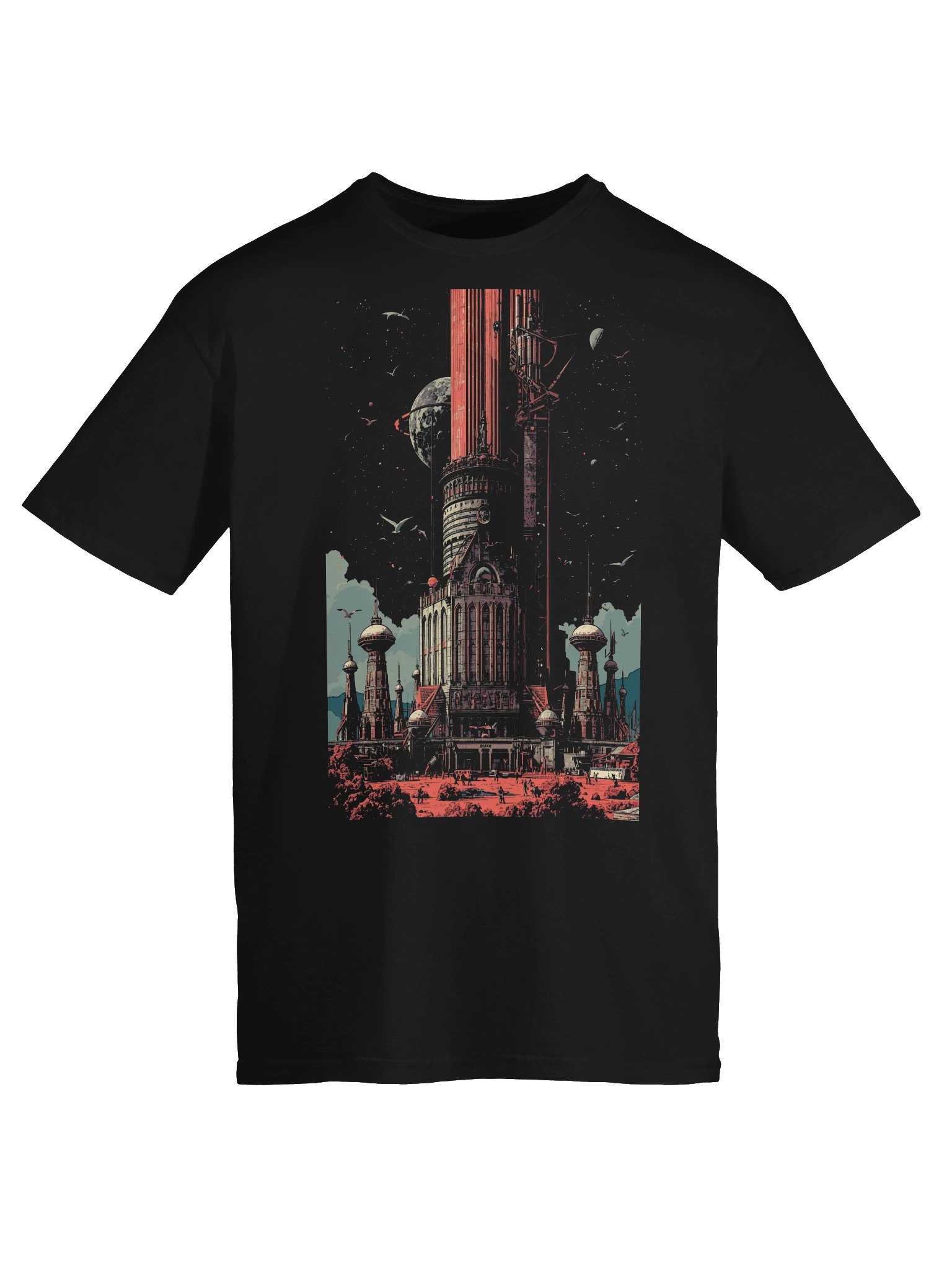 Retro Sci-Fi Tower Spaceport T-Shirt product image (4)