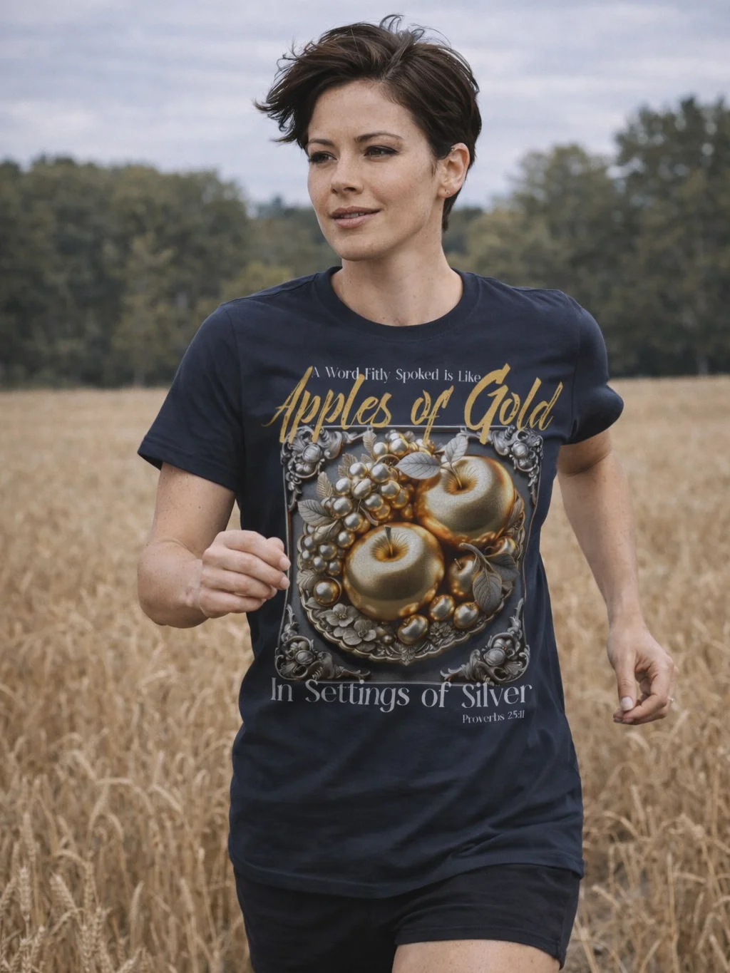 Apples of Gold T-Shirt, Settings of Silver Tee, Ladies Bible Verse Proverbs Faith Shirt product image (23)