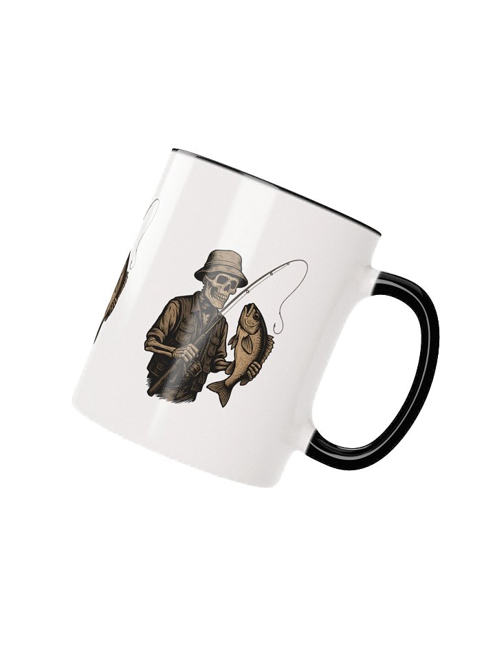 Skeleton Fishing Mug – Bass Fisherman Coffee Cup for Anglers product image (25)