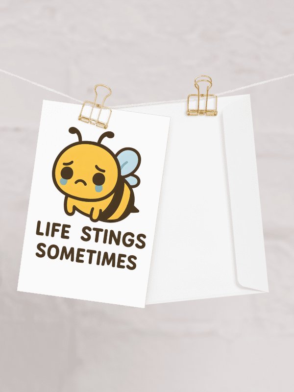 Life Stings Kawaii Bee Card product image (1)
