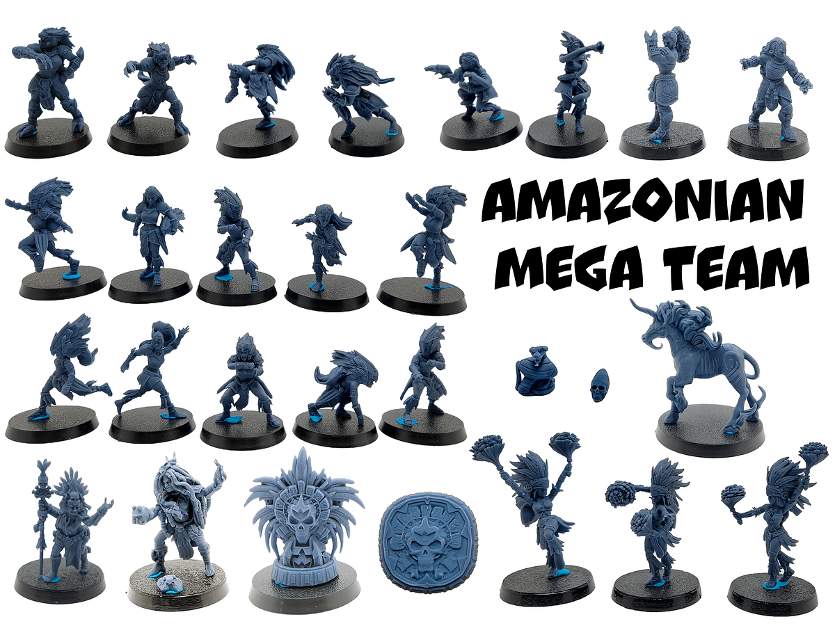 Amazonian Mega Fantasy Football Team - UGNI Miniatures | Spagooters3D