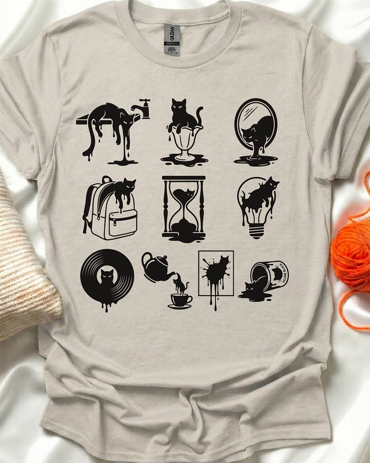Liquid Black Cat T-Shirt product image (1)