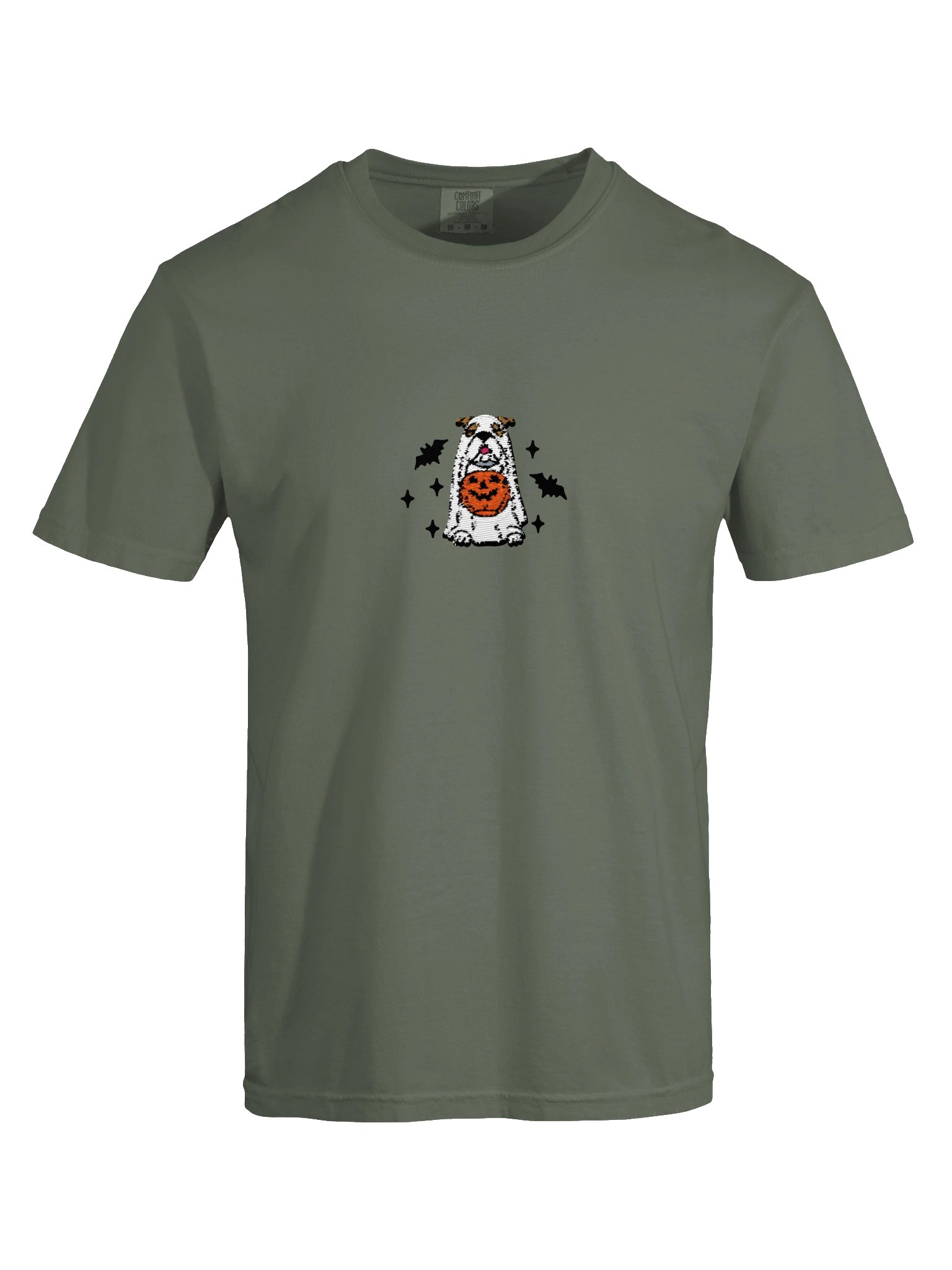 Halloween English Bulldog(Brown & White) Embroidered T-Shirt product image (8)