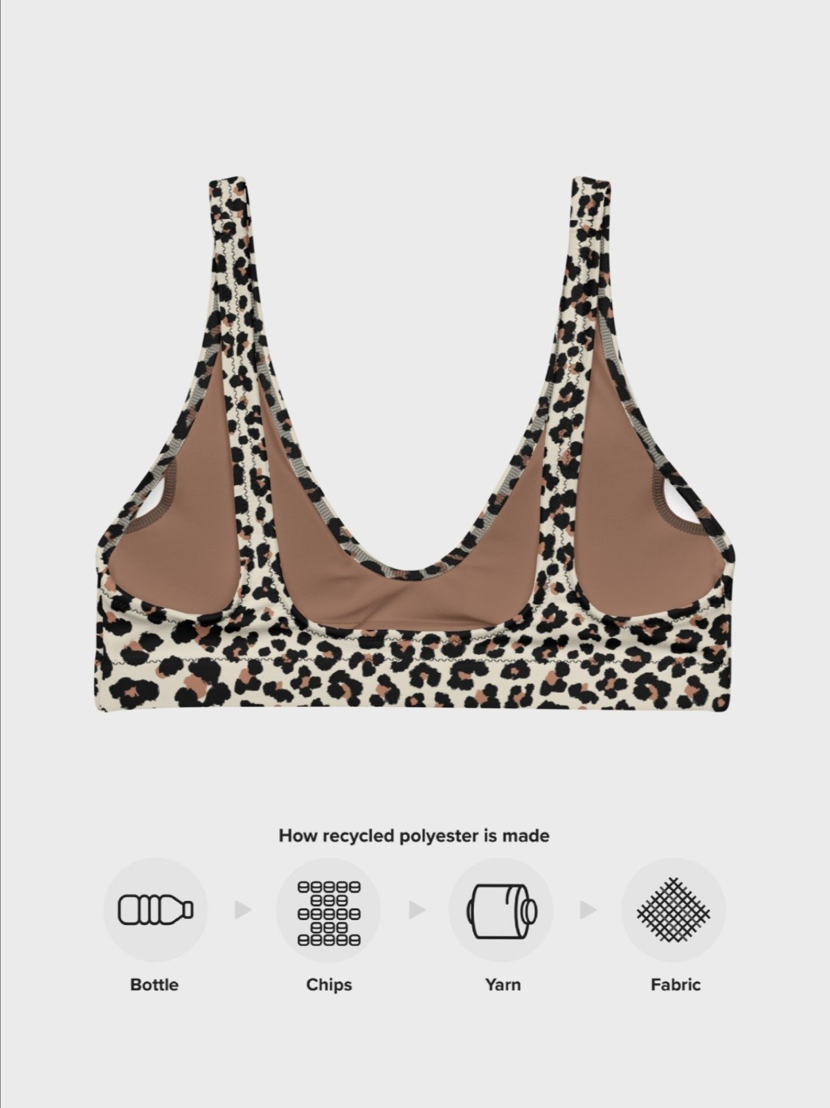 Padded Bikini Top "Abstract Animal Leopard Skin Fur Pattern" product image (9)