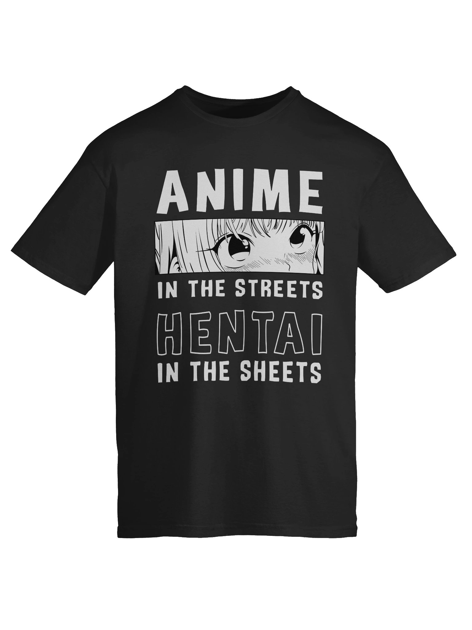 Anime Meme – Ahegao Waifu – Streets vs Sheets – Gildan Softstyle T-Shirt product image (6)