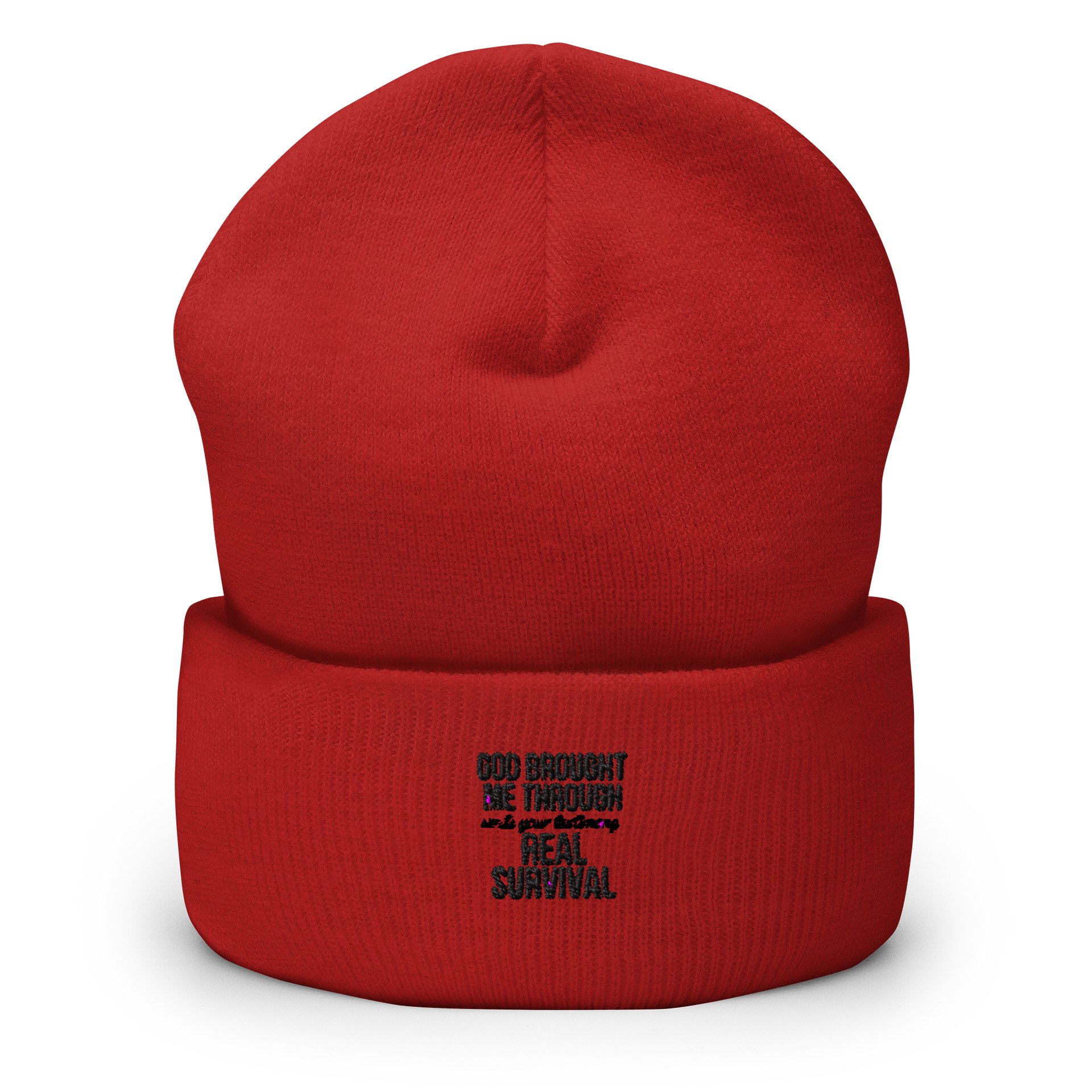 God Brought Me Through “Real Survival” Beanie | Wear Your Testimony product image (1)
