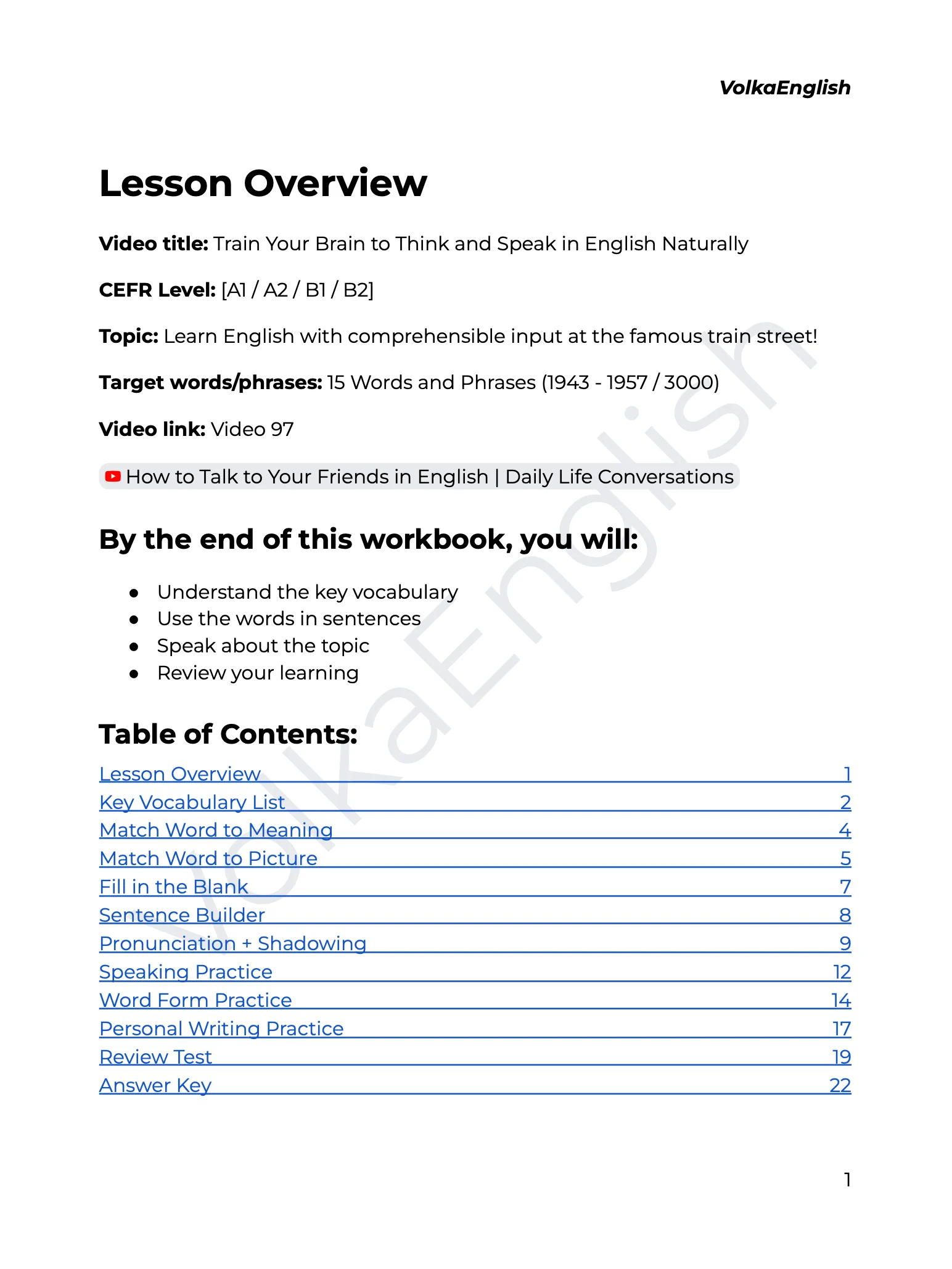 Train Your Brain to Think and Speak in English Naturally - Video 97 Study Pack product image (2)
