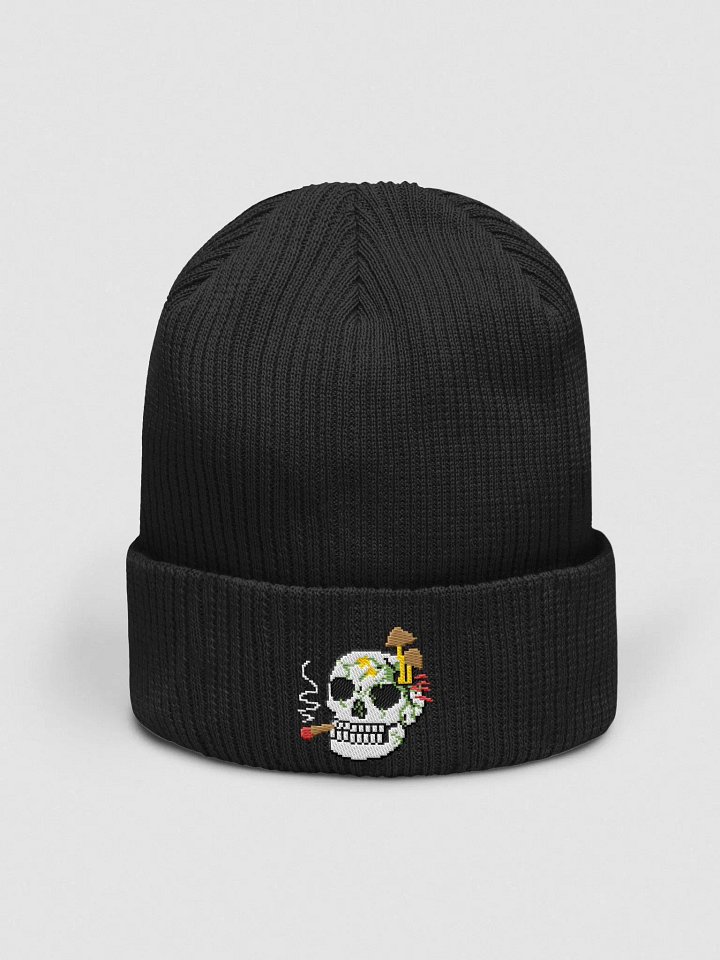 Smoking Skull Cotton Beanie product image (1)