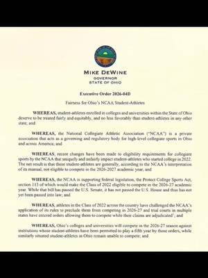 Ohio’s governor just told the NCAA their new eligibility rules don’t apply here. DeWine’s executive order clears Class of 2022 players to suit up this season at Ohio schools — including Xavier’s Filip Borovicanin, Cincinnati’s MJ Collins, and Miami OH’s Antwone Woolfolk. Is this legal? Is the NCAA about to sue? Drop which team benefits the most 👇 #CollegeBasketball #Xavier #Cincinnati #MiamiOH #NCAA 