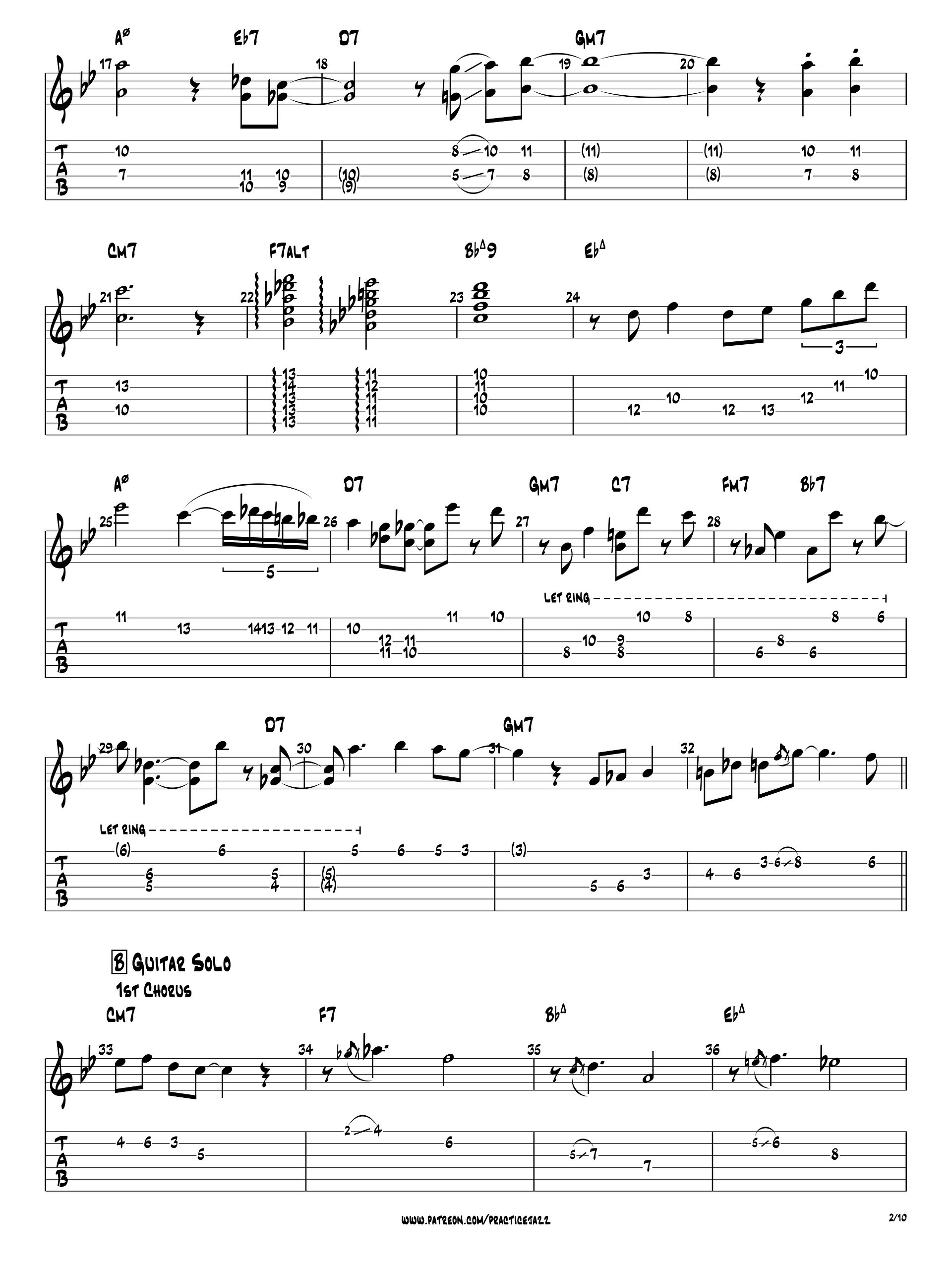 (Transcription PDF) Autumn Leaves - Jim Hall 1972, Alone Together product image (3)