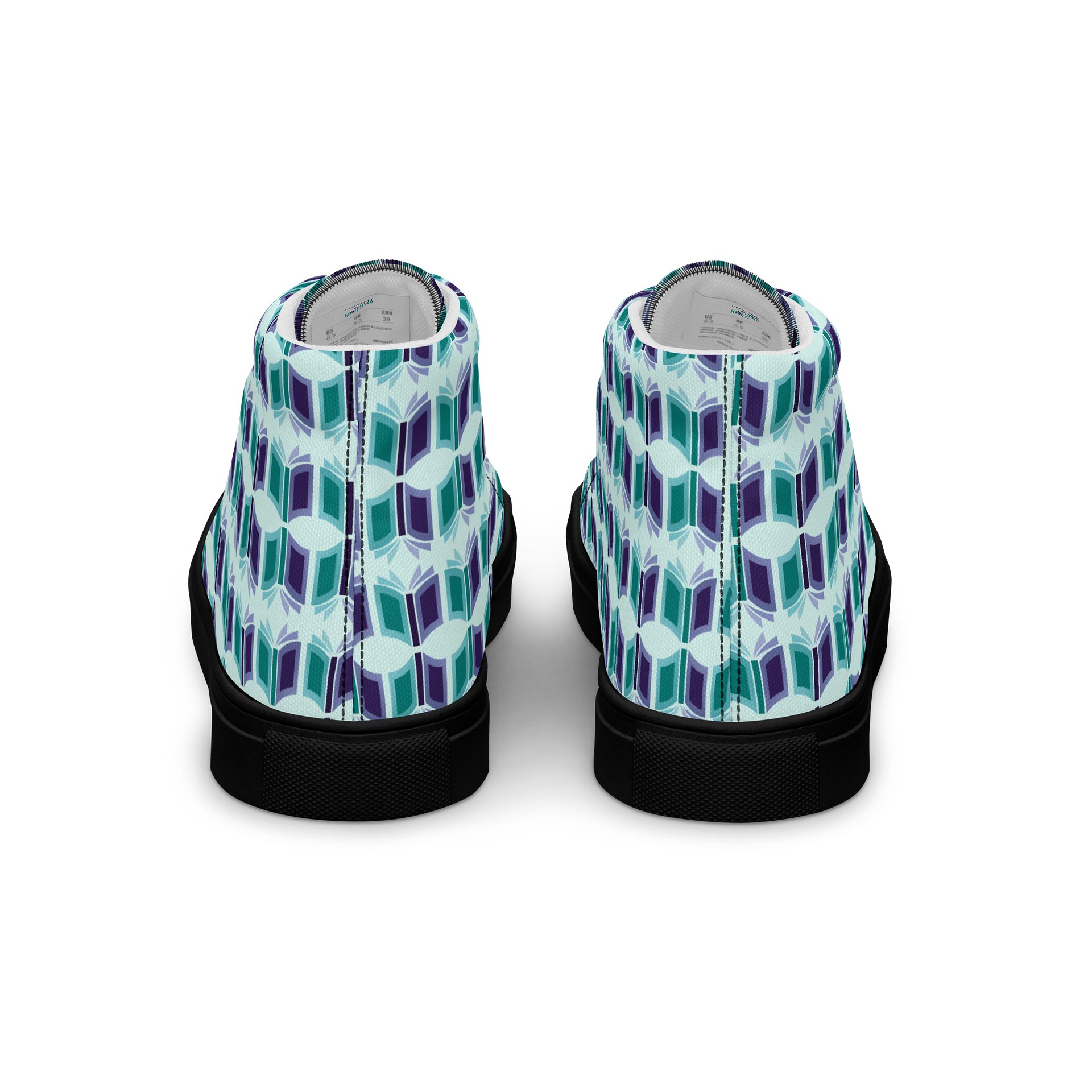 Women's High Top Canvas Shoes (Light Teal Background) product image (4)