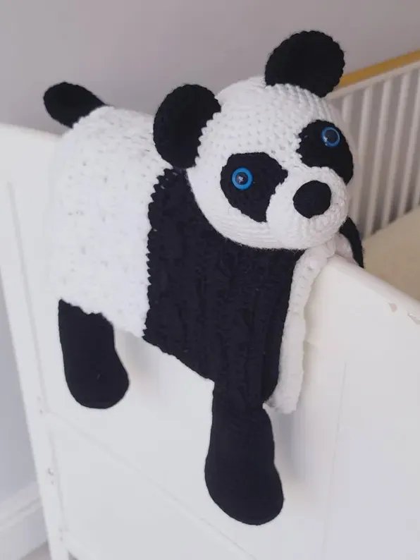 Jungle Panda Crochet Baby Blanket PATTERN - Amigurumi Toy Lovey PDF Pattern - Crafting Happiness product image (4)