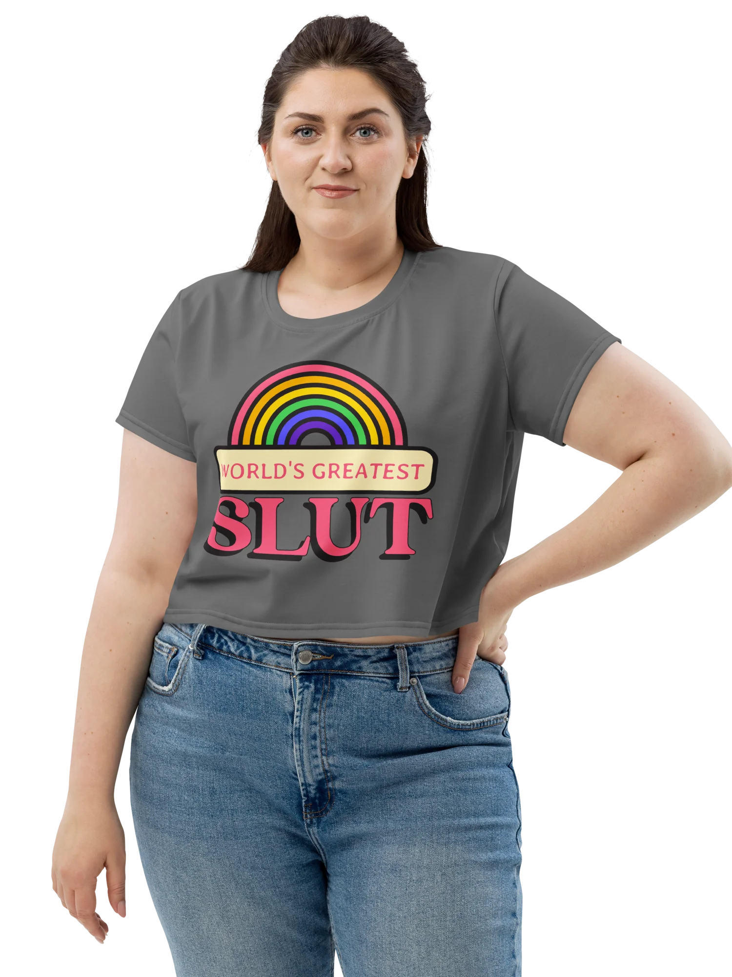 World's Greatest Slut grey crop tee product image (1)