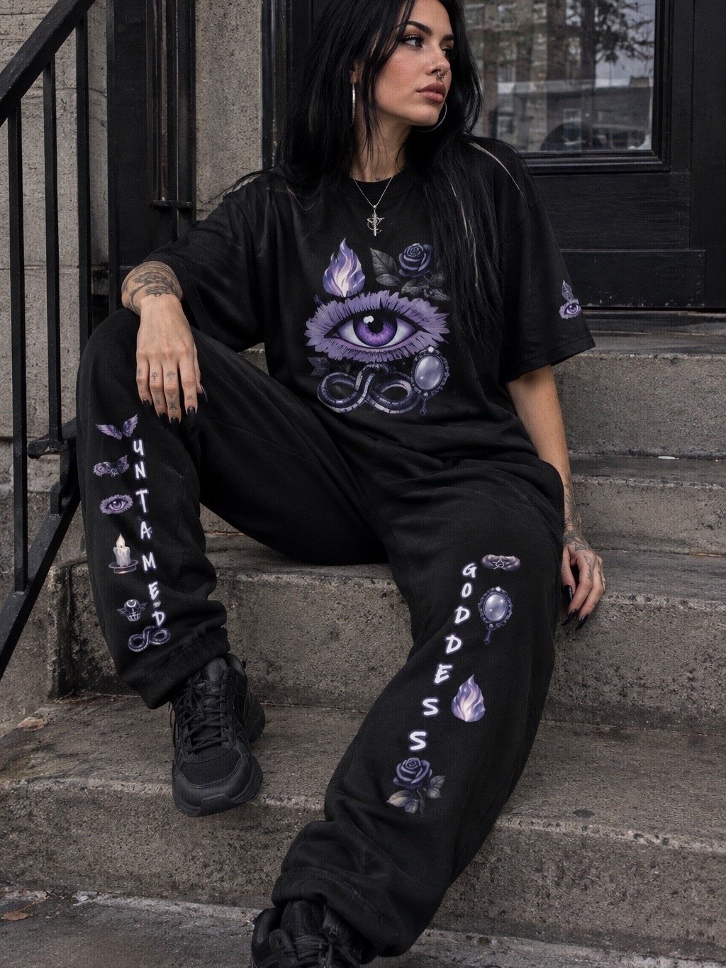 Lilith “Untamed Goddess” Symbolic Gothic Joggers product image (12)