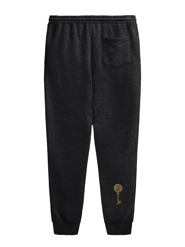 The Gatekeeper’s Key Midweight Fleece Pant – Front Thigh & Back Lower Leg Print | Black | product image (2)