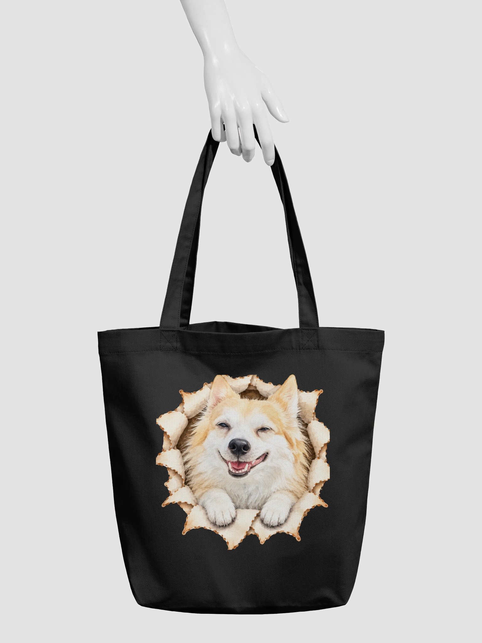 Fluffy Peekaboo Dog Front and Back Tote Bag product image (5)