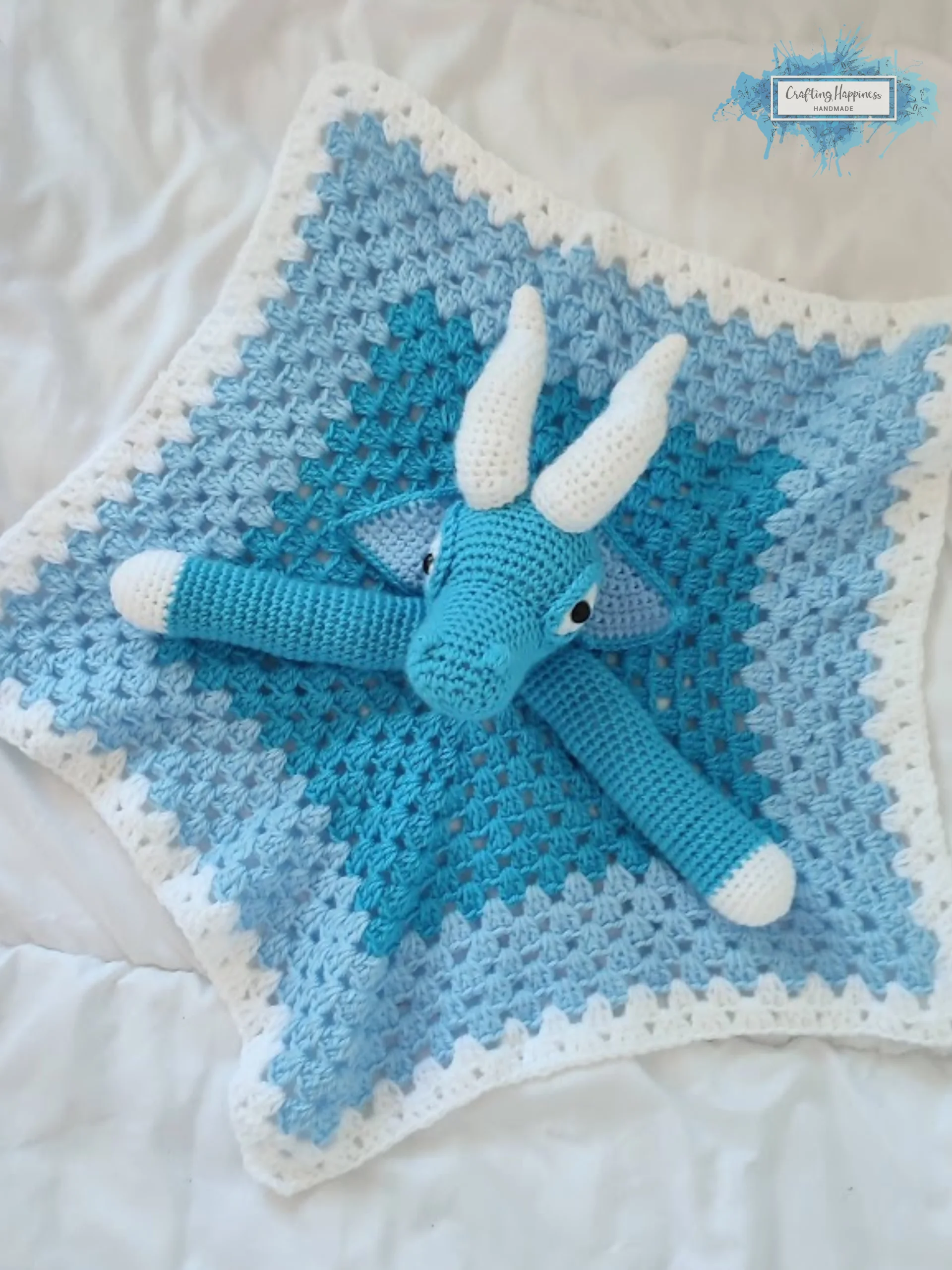 Blizzard Ice Dragon Crochet Lovey Pattern | Amigurumi Toy (PDF Pattern) - Crafting Happiness product image (3)