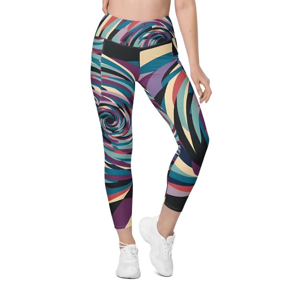 Abstract Lithographic Pattern Design Leggings with pockets - V5 product image (6)