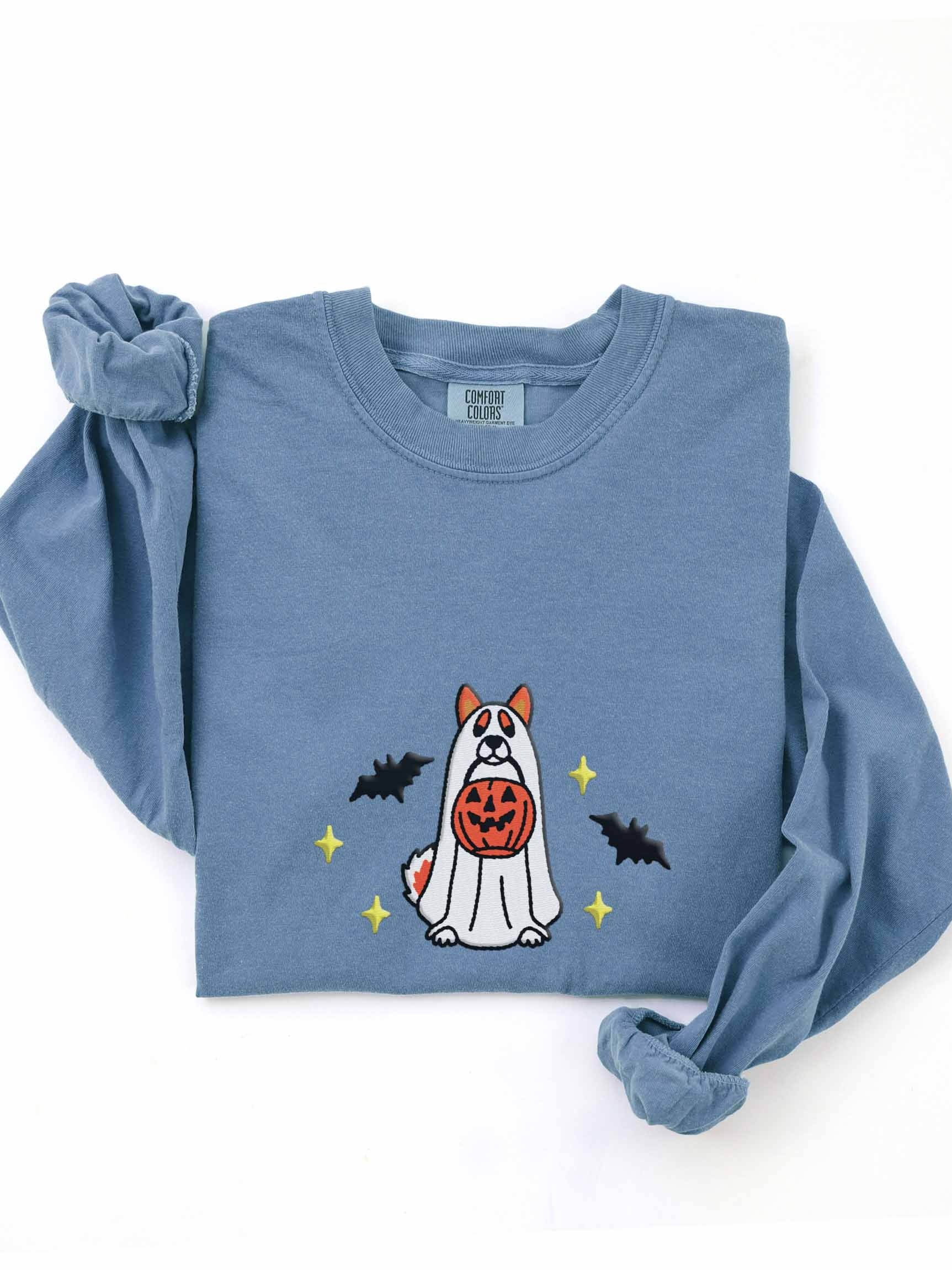 Halloween Japanese Akita Inu(Red) Embroidered Long-Sleeve T-Shirt product image (1)