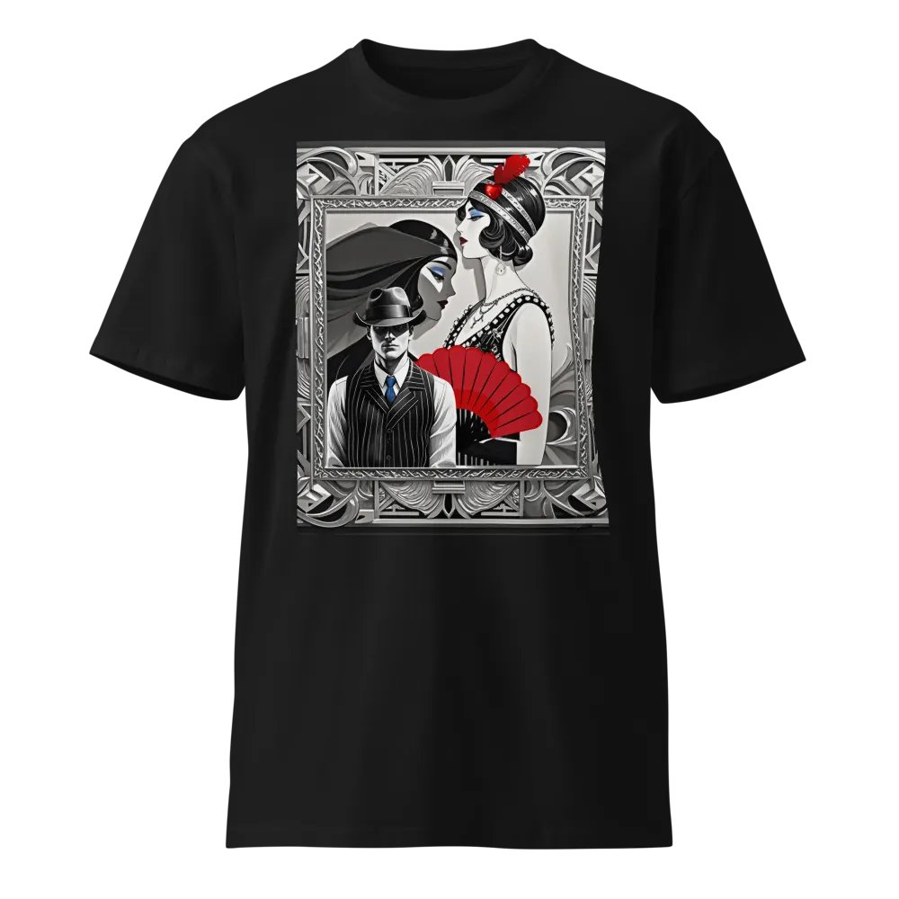1920s Man and Glamorous Women in an Antique Frame - 100% Cotton T-Shirt product image (1)