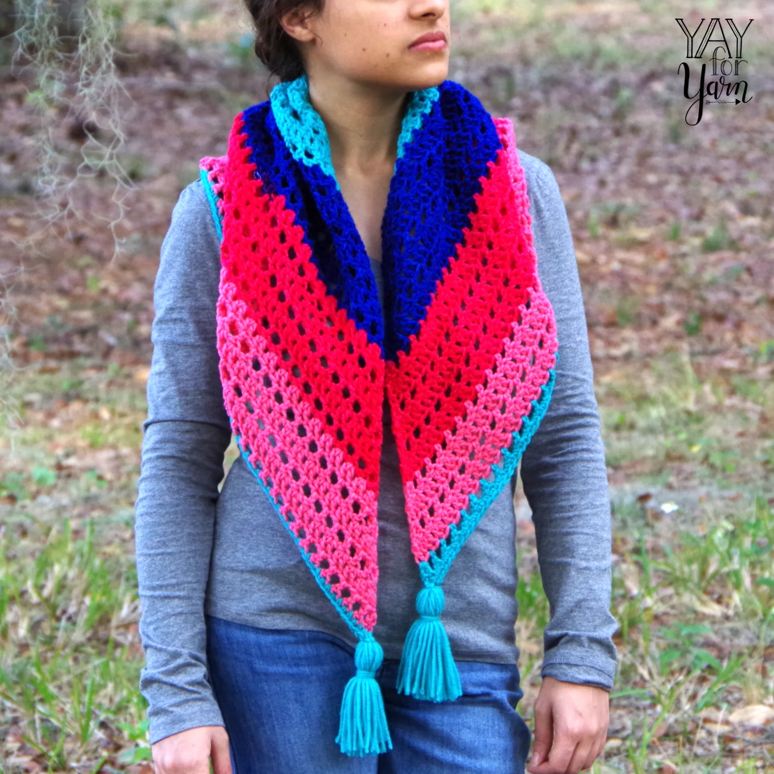 Candy Shop Shawl - Women's Triangle Shawl PDF Crochet Pattern & Video Tutorial product image (3)