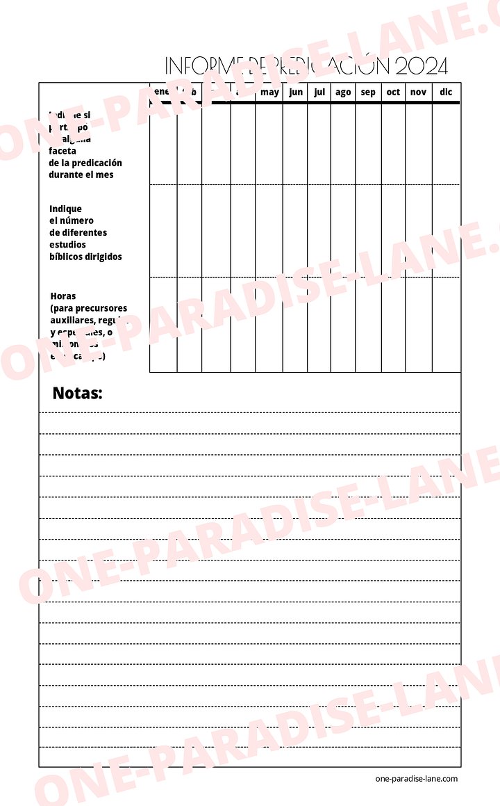 2024 Informe de Predicación product image (1)