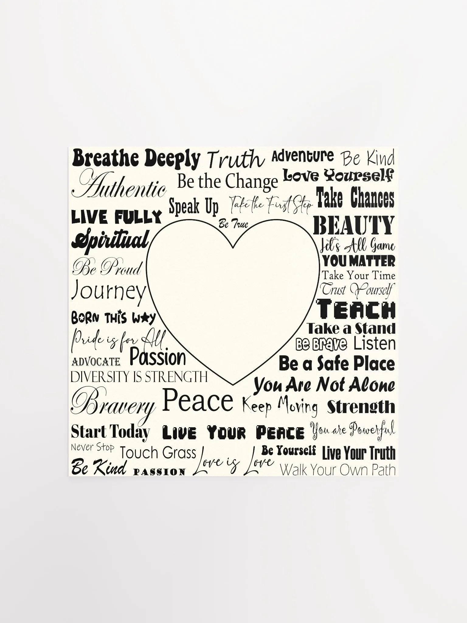 Love and Pride Square Poster (Black Text) product image (1)