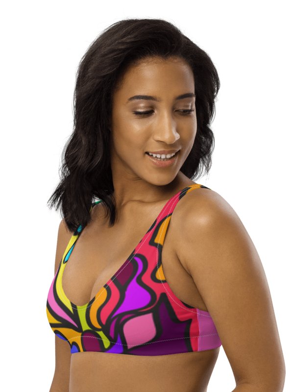 Vibrant Curves Recycled Bikini Top - Wave at Sunset product image (5)