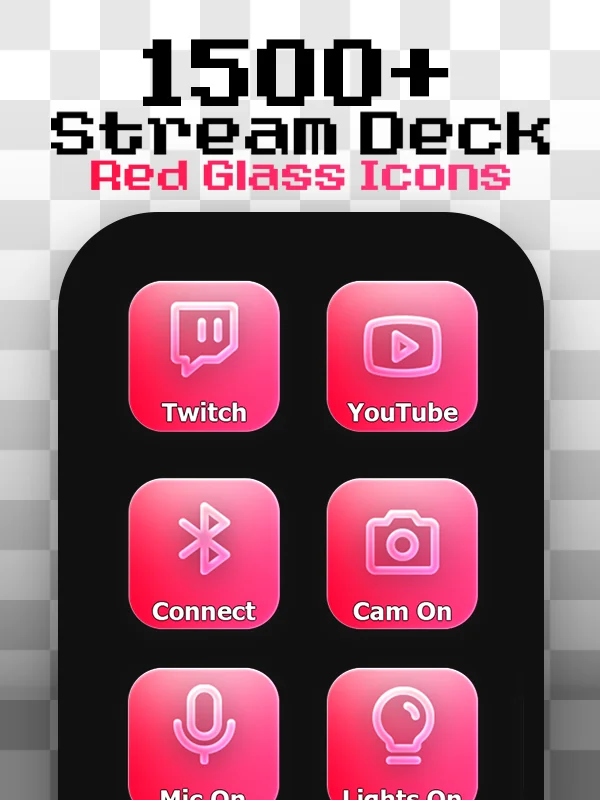 Room to Type - Red Glass Stream Deck Icons product image (1)