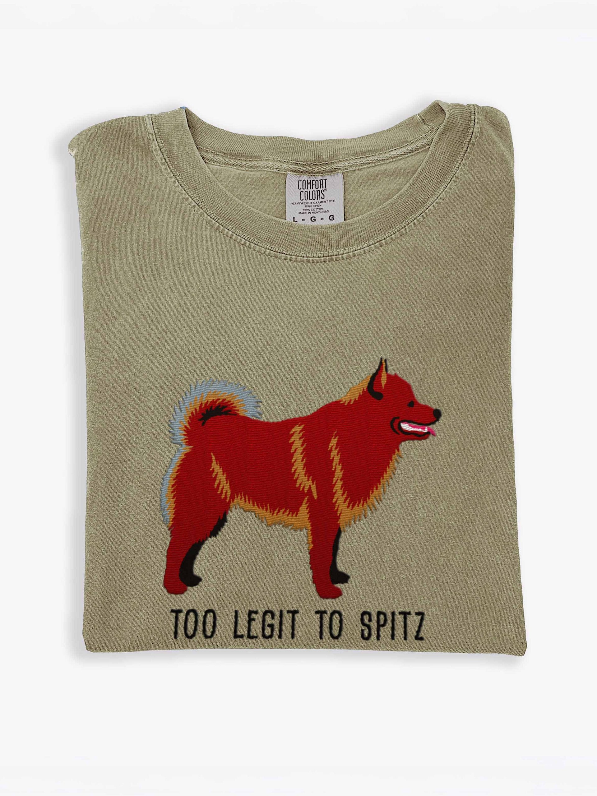 Too Legit to Spitz T-Shirt(Embroidered) of a Schipperke(Red) product image (1)