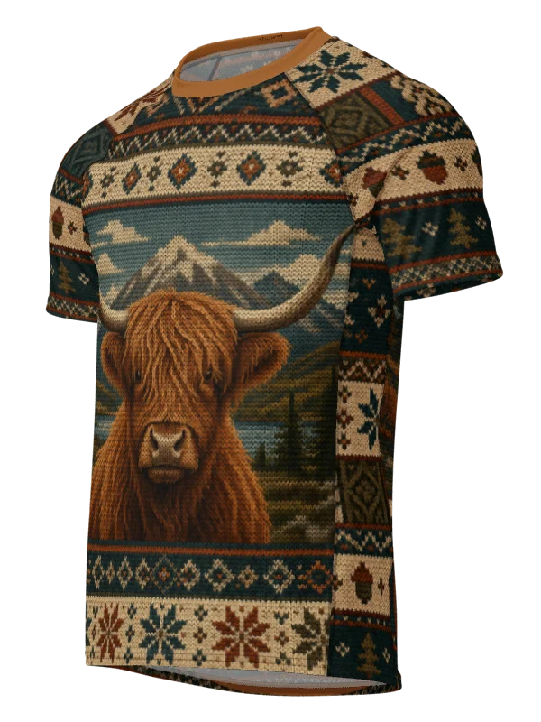 Ugly Sweater Highland Cow Rash Guard product image (1)