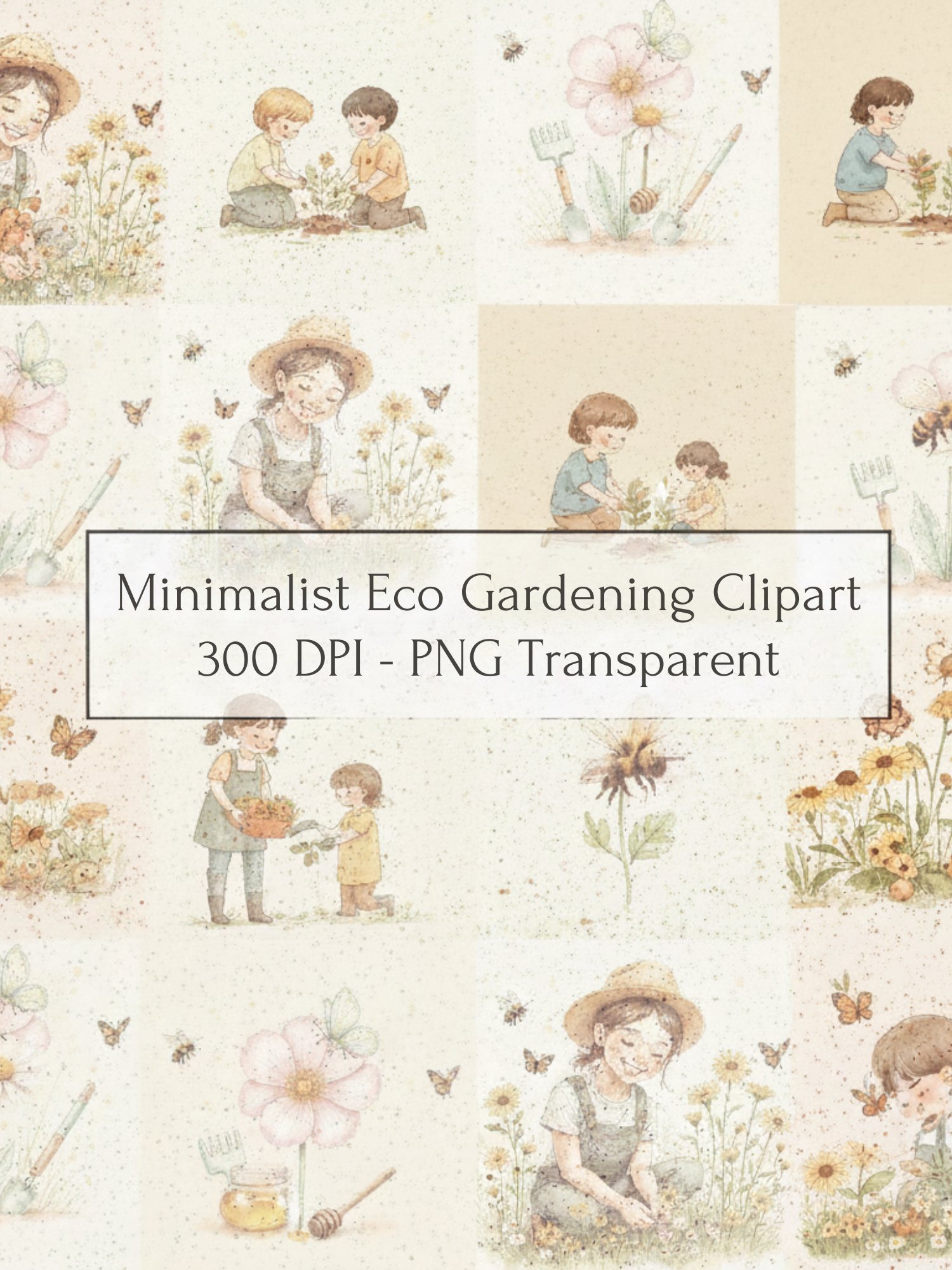 Minimalist Gardening Clipart Bundle | 115 Continuous Line Art PNGs | Eco Conscious Botanical Illustrations product image (1)
