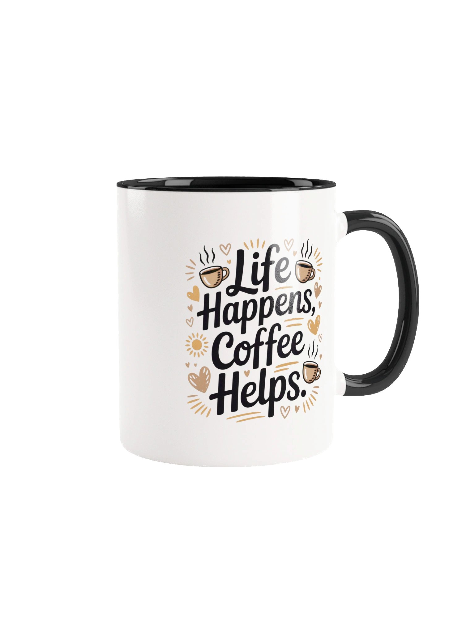 Life Happens Coffee Helps Mug - with Color Inside product image (1)