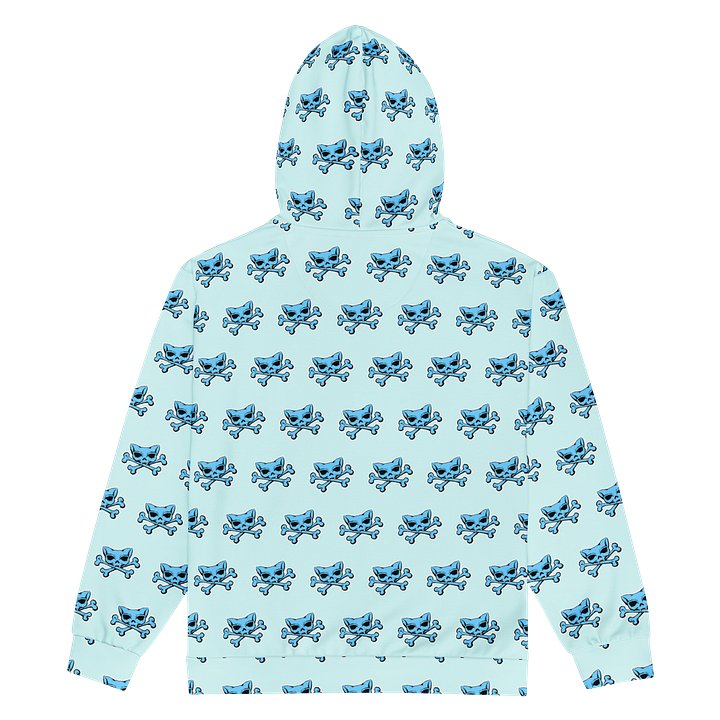 (Light Mode) Blue Kat Skull Zip Hoodie product image (2)