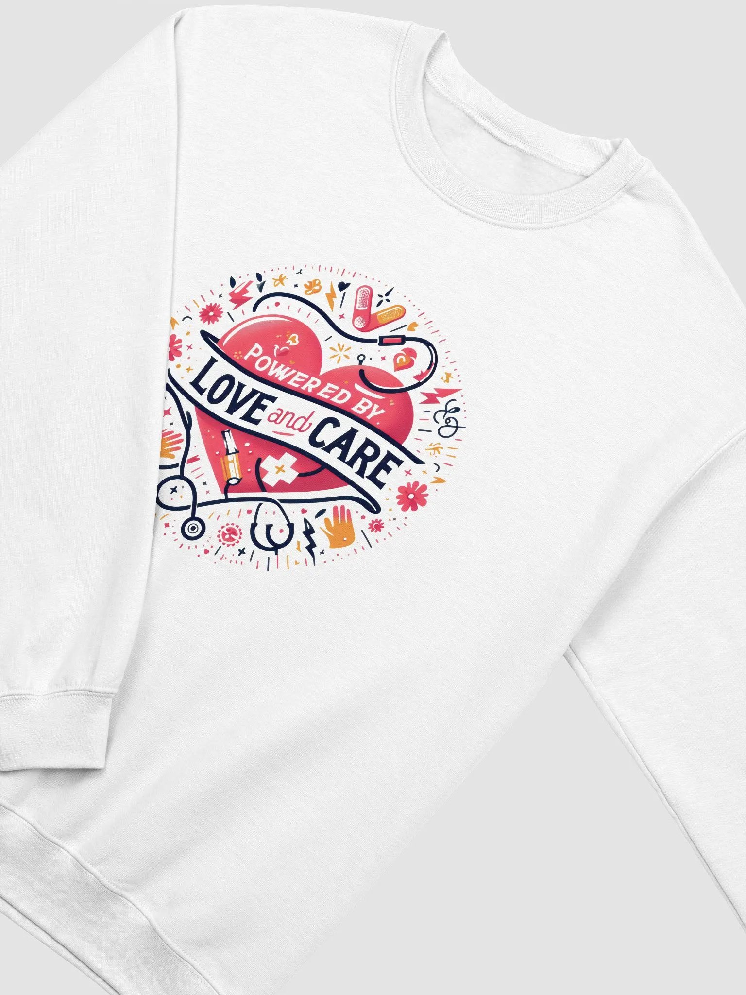 love and care heart shape design sweatshirt product image (24)
