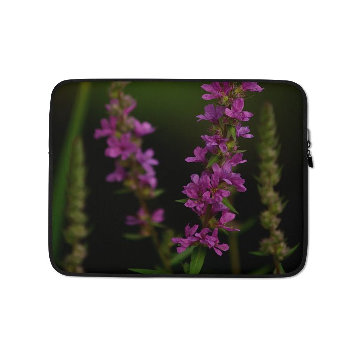 Laptop sleeve - Purple blossoms against a dark background product image (1)