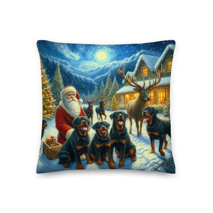 Santa's Rottweiler Wonderland Pillow product image (1)