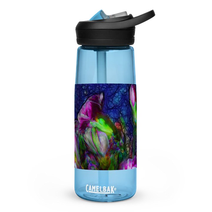 Abstract Pink Carnation Stems Sports Water Bottle product image (1)