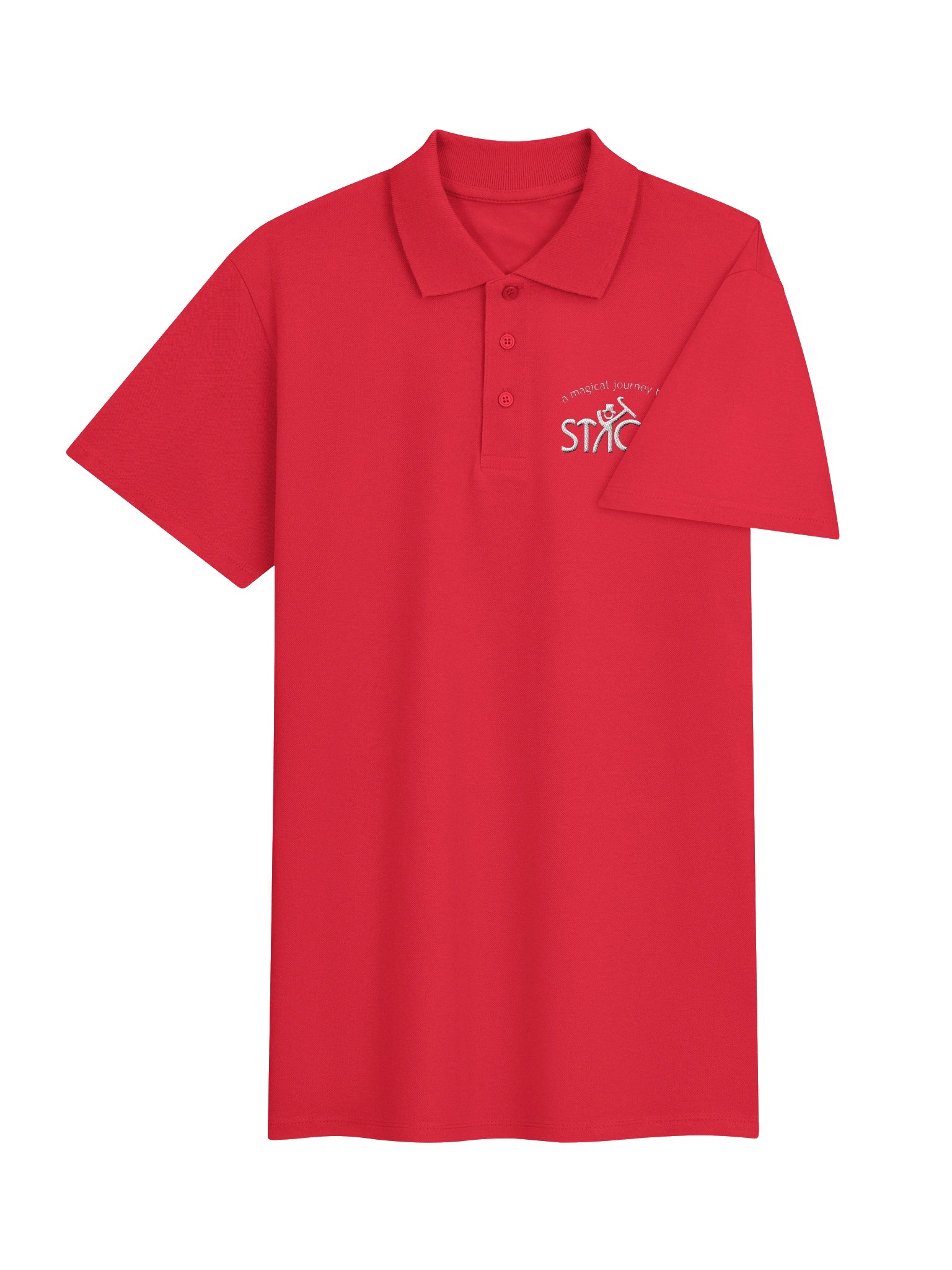 Unisex Dark Polo Shirt - White Embroidered Stages Logo product image (4)