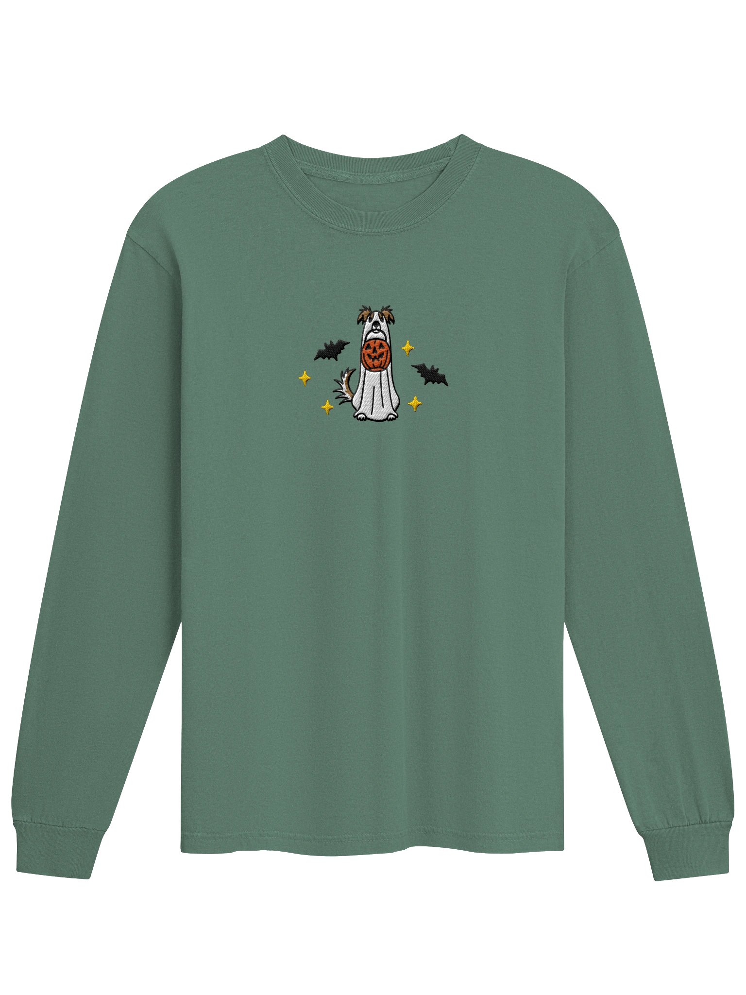 Halloween Borzoi(Tan & White) Embroidered Long-Sleeve T-Shirt product image (25)