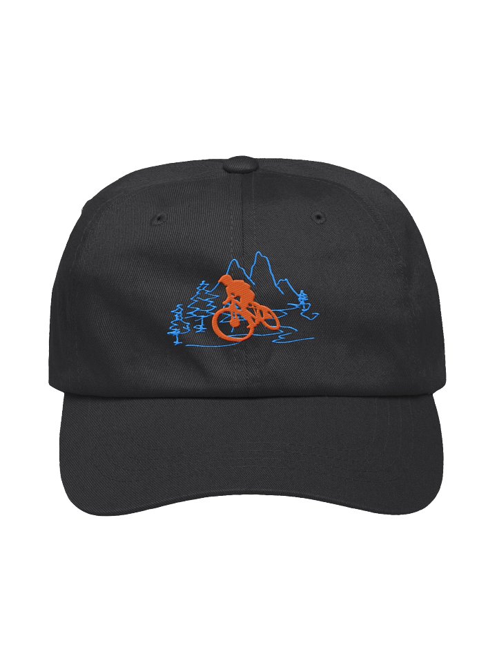 Mountain Biker in Nature Outline Embroidered Classic Dad Hat – Adventure Style product image (3)