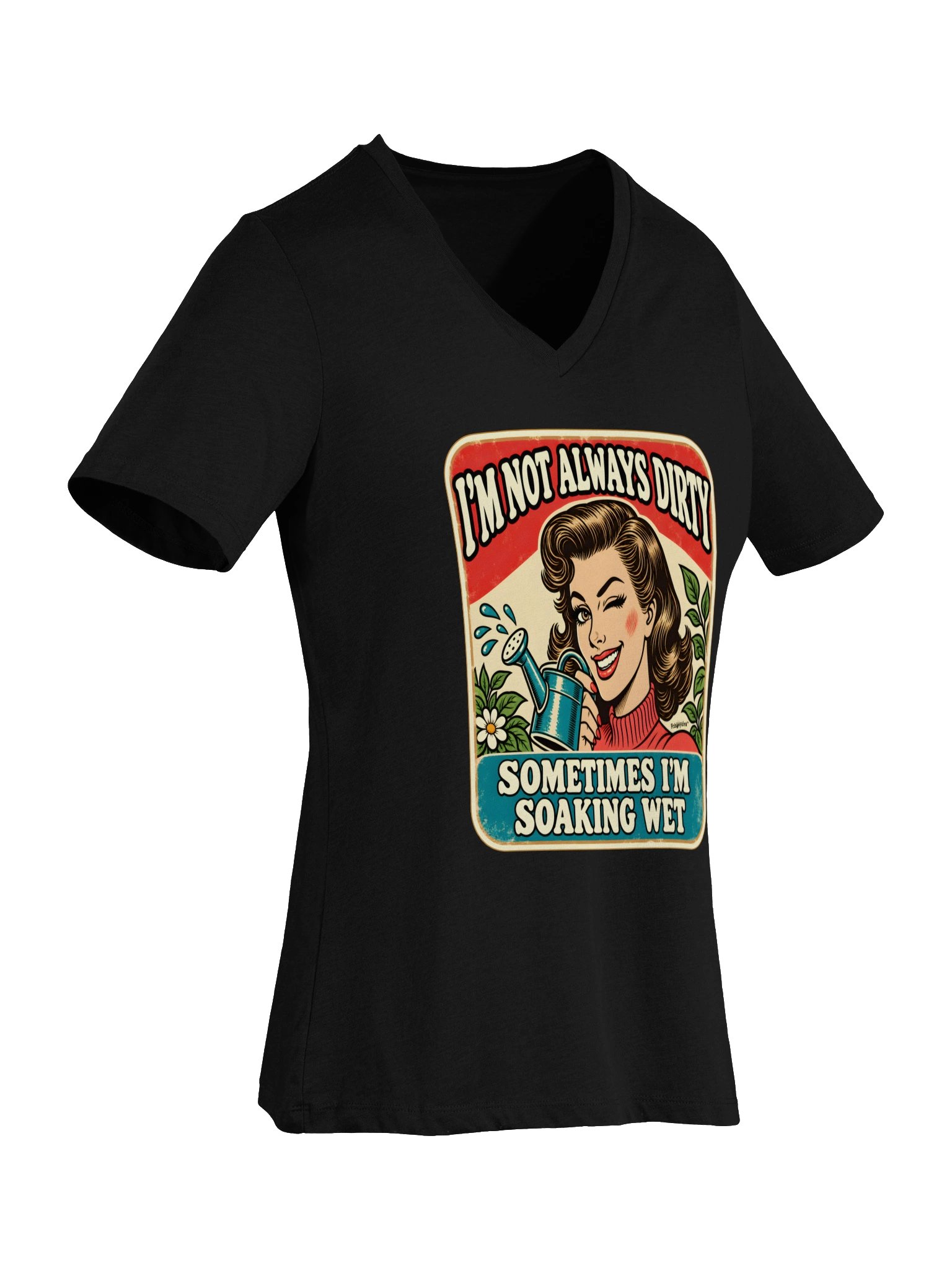 Not Always Dirty, Sometimes Soaking Wet Floral V-neck T-shirt product image (5)