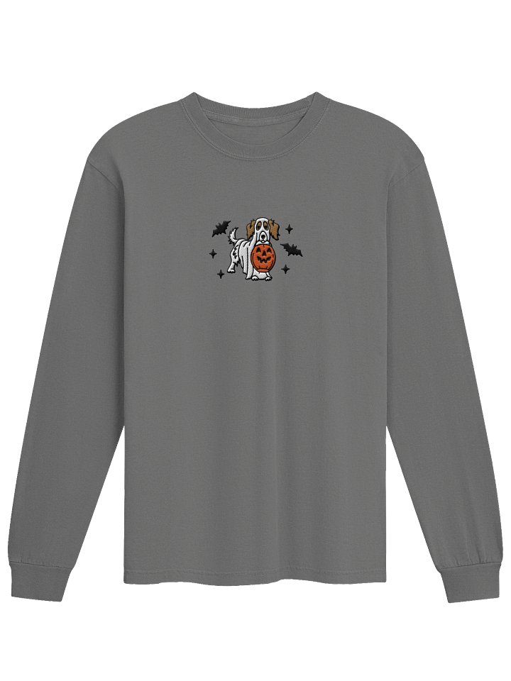 Halloween Longhaired Dachshund(Pied, Brown) Embroidered Long-sleeved T-Shirt product image (9)