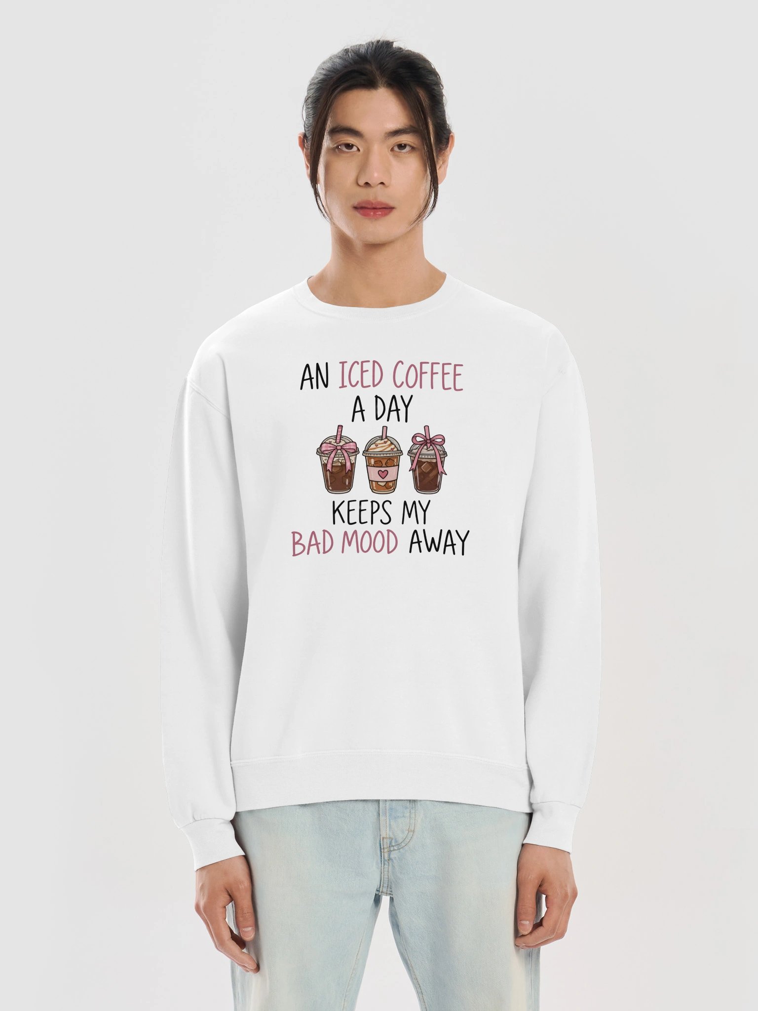Iced Coffee A Day Funny Coffee Lover Sweatshirt product image (4)