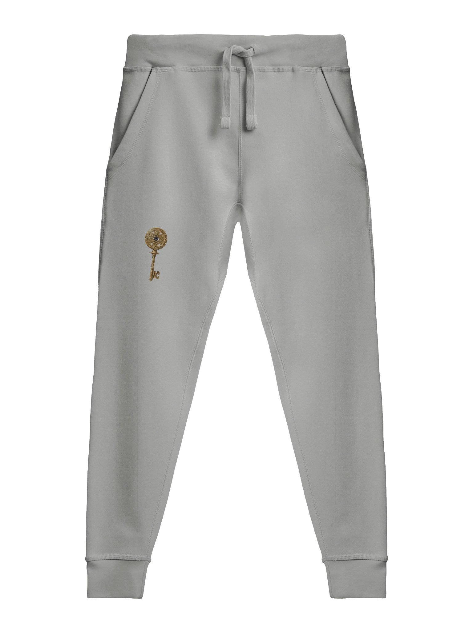 The Gatekeeper’s Key Fleece Joggers – Right Thigh & Back Lower Leg Print | Black | product image (1)