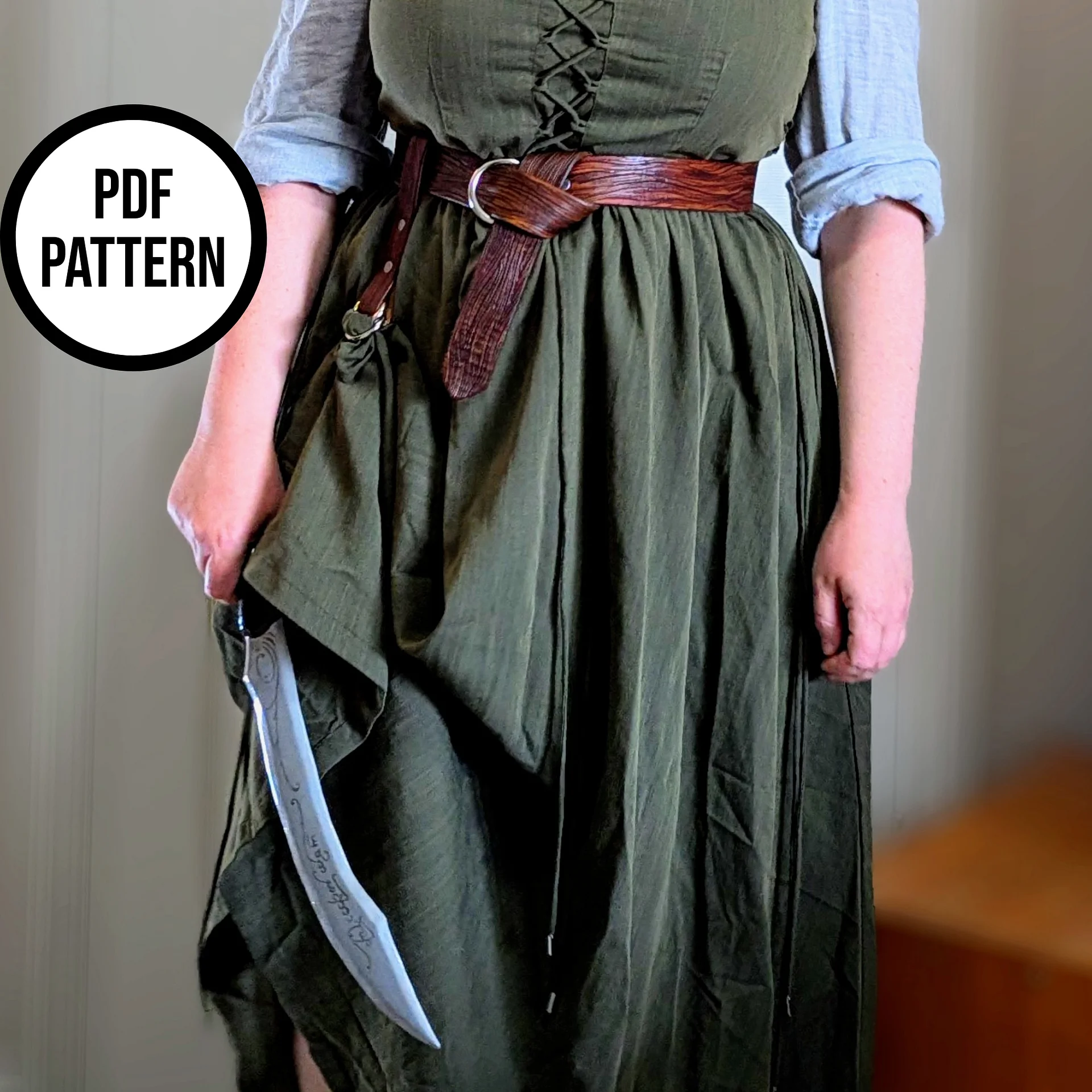 Woodgrain Leather Ring Belt - PDF Pattern for Leatherwork product image (3)